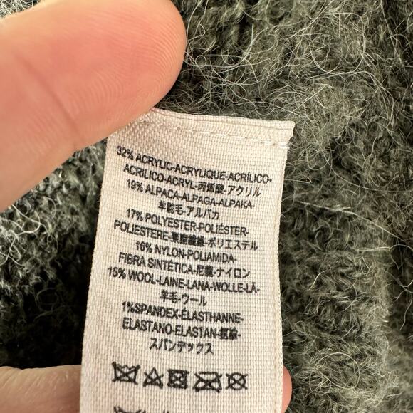 Free People Santa Cruz Long Alpaca Blend Cardigan Olive Green XS - Picture 9 of 9